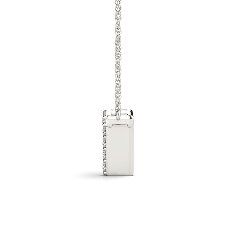 White gold Pavé Round Diamond Prong Set Pendant