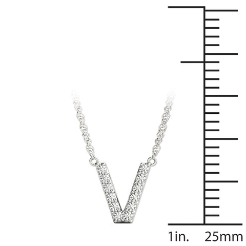 White gold Pavé Round Brilliant V Pendant