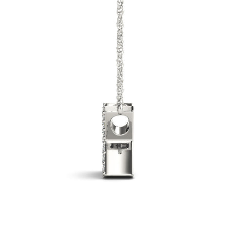 White gold Pavé Round Diamond X Pendant with Four-Prong Setting