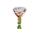 Dynamic Name Rose gold Asscher Cut Diamond Ring with Marquise and Round with Peridot side stone Side Stones and Four-Prong Setting_5
