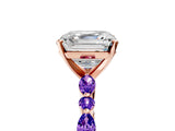 Dynamic Name Rose gold Asscher Cut Diamond Ring with Marquise and Round with Tanzanite side stone Side Stones and Four-Prong Setting_5
