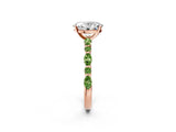 Dynamic Name Rose gold Oval Cut Diamond Ring with Marquise and Round with Peridot side stone Side Stones and Four-Prong Setting_2
