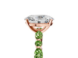 Dynamic Name Rose gold Oval Cut Diamond Ring with Marquise and Round with Peridot side stone Side Stones and Four-Prong Setting_5