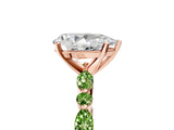 Dynamic Name Rose gold Pear Cut Diamond Ring with Marquise and Round with Peridot side stone Side Stones and Four-Prong Setting_5