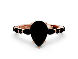 Dynamic Name Rose gold Pear Cut Diamond Ring with Marquise and Round with Ruby side stone Side Stones and Four-Prong Setting