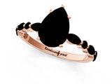 Dynamic Name Rose gold Pear Cut Diamond Ring with Marquise and Round with Ruby side stone Side Stones and Four-Prong Setting_1