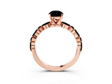 Dynamic Name Rose gold Pear Cut Diamond Ring with Marquise and Round with Ruby side stone Side Stones and Four-Prong Setting_3