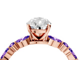 Dynamic Name Rose gold Pear Cut Diamond Ring with Marquise and Round with Tanzanite side stone Side Stones and Four-Prong Setting_4
