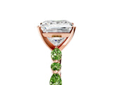 Dynamic Name Rose gold Princess Cut Diamond Ring with Marquise and Round with Peridot side stone Side Stones and Four-Prong Setting_5
