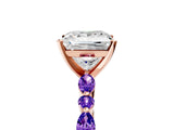 Dynamic Name Rose gold Princess Cut Diamond Ring with Marquise and Round with Tanzanite side stone Side Stones and Four-Prong Setting_5