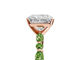 Dynamic Name Rose gold Radiant Cut Diamond Ring with Marquise and Round with Peridot side stone Side Stones and Four-Prong Setting_5