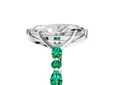 Dynamic Name White gold Marquise Cut Diamond Ring with Marquise and Round with Emerald side stone Side Stones and Four-Prong Setting_5
