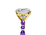 Dynamic Name Yellow gold Asscher Cut Diamond Ring with Marquise and Round with Tanzanite side stone Side Stones and Four-Prong Setting_5