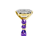 Dynamic Name Yellow gold Emerald Cut Diamond Ring with Marquise and Round with Tanzanite side stone Side Stones and Four-Prong Setting_5