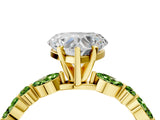 Dynamic Name Yellow gold Heart Cut Diamond Ring with Marquise and Round with Peridot side stone Side Stones and Four-Prong Setting_4