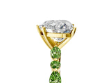 Dynamic Name Yellow gold Heart Cut Diamond Ring with Marquise and Round with Peridot side stone Side Stones and Four-Prong Setting_5