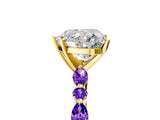 Dynamic Name Yellow gold Heart Cut Diamond Ring with Marquise and Round with Tanzanite side stone Side Stones and Four-Prong Setting_5