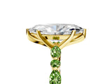 Dynamic Name Yellow gold Marquise Cut Diamond Ring with Marquise and Round with Peridot side stone Side Stones and Four-Prong Setting_5
