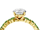 Dynamic Name Yellow gold Oval Cut Diamond Ring with Marquise and Round with Peridot side stone Side Stones and Four-Prong Setting_4