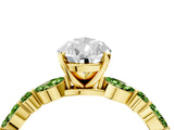 Dynamic Name Yellow gold Pear Cut Diamond Ring with Marquise and Round with Peridot side stone Side Stones and Four-Prong Setting_4