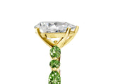 Dynamic Name Yellow gold Pear Cut Diamond Ring with Marquise and Round with Peridot side stone Side Stones and Four-Prong Setting_5