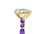 Dynamic Name Yellow gold Pear Cut Diamond Ring with Marquise and Round with Tanzanite side stone Side Stones and Four-Prong Setting_5
