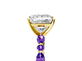 Dynamic Name Yellow gold Princess Cut Diamond Ring with Marquise and Round with Tanzanite side stone Side Stones and Four-Prong Setting_5