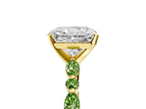 Dynamic Name Yellow gold Radiant Cut Diamond Ring with Marquise and Round with Peridot side stone Side Stones and Four-Prong Setting_5