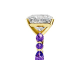 Dynamic Name Yellow gold Radiant Cut Diamond Ring with Marquise and Round with Tanzanite side stone Side Stones and Four-Prong Setting_5