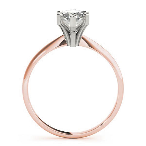 Rose gold Marquise Solitaire Diamond Ring with Split Shank and Six-Prong Setting