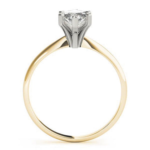Yellow gold Marquise Solitaire Diamond Ring with Split Shank and Six-Prong Setting