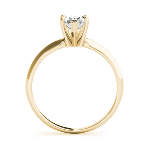 Yellow gold Marquise Solitaire Knife-Edge Six-Prong Ring