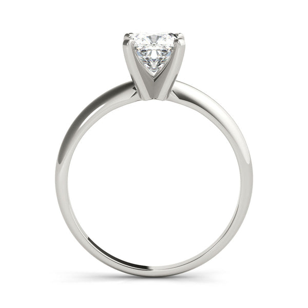 10K White Gold 2.53 Carat F VS1 Round Cut Solitaire Engagement Ring with Round Band and Four-Prong Setting