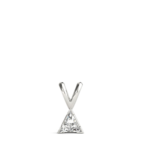 White gold Bezel-Set Trillion Diamond Pendant