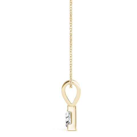 Yellow gold Bezel-Set Trillion Diamond Pendant