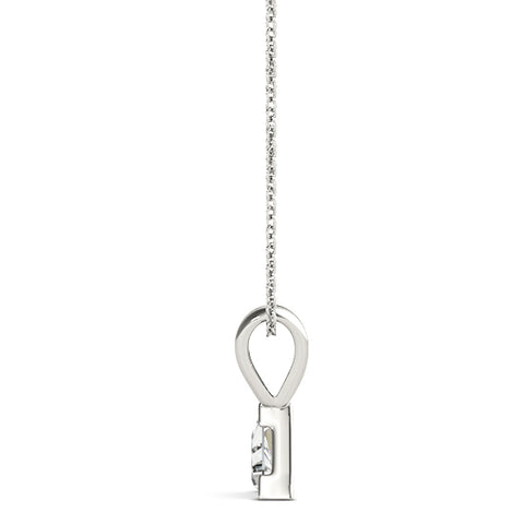 White gold Bezel-Set Trillion Diamond Pendant