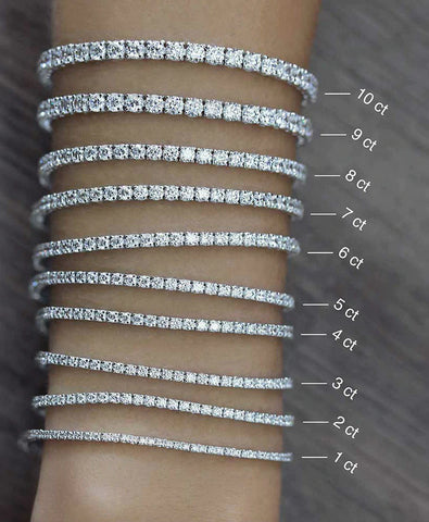White gold Round Brilliant Diamond Tennis Bracelet with Prong Setting