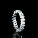 14K White Gold Oval Cut Diamond Eternity Band with Shared Prong Setting
