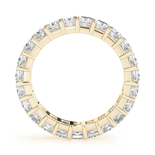 Yellow gold Princess Cut Diamond Eternity Band with Channel Setting and Shared Prong 3