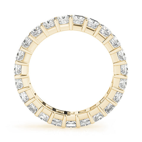 Yellow gold Princess Cut Diamond Eternity Band with Channel Setting and Shared Prong 3