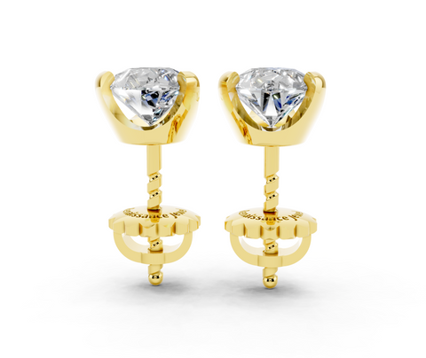 18K Yellow Gold 3.1 Carat D VVS2 Pear Brilliant Diamond Stud Earrings