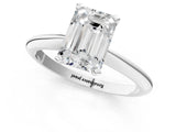 Platinum 0.5 Carat Emerald Cut  Solitaire Engagement Ring with Classic Band and Four-Prong Setting_1