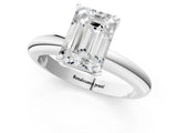 Platinum 0.5 Carat Emerald Cut  Solitaire Engagement Ring with Round Band and Four-Prong Setting_61