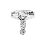 Platinum 0.5 Carat Marquise Cut  Solitaire with Side Stones, Pave Band, Four-Prong Setting_77