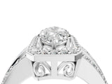 Platinum 1 Carat Marquise Cut Halo  Ring with Split Shank and Four-Prong Setting_16