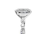 Platinum 1.5 Carat Emerald Cut Diamond Ring with Marquise and Round  Side Stones and Four-Prong Setting_77