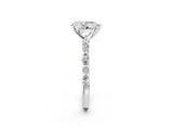 Platinum 1.5 Carat Pear Cut Diamond Ring with Marquise and Round  Side Stones and Four-Prong Setting_74