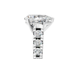 Platinum 1.5 Carat Pear Cut  Solitaire Ring with Cathedral Setting and Pavé Band_17