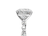 Platinum 1.5 Carat Radiant Cut Diamond Ring with Marquise and Round  Side Stones and Four-Prong Setting_53
