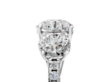 Platinum 1.5 Carat Three-Stone Round Cut  Ring with Pavé Band and Prong Setting_17